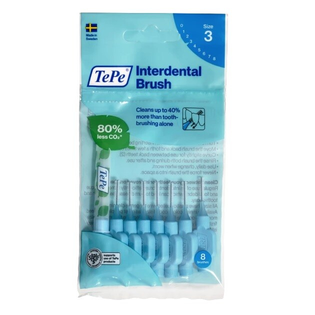 TEPE Mezizubní kartáčky modré 0,6 mm v sáčku 8 ks