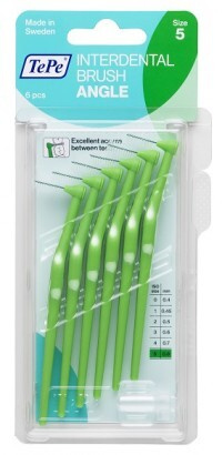 TEPE Mezizubní kartáčky Angle zelené 0,8 mm v blistru 6 ks