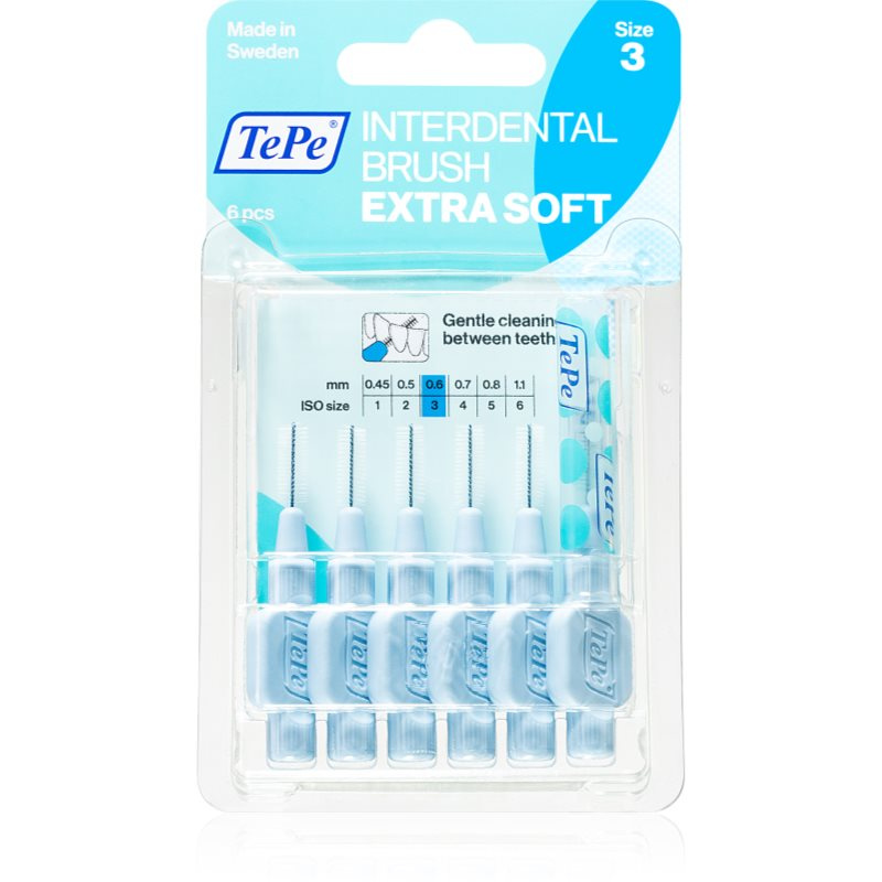 TePe Extra soft mezizubní kartáčky 0,6 mm- světle modré, 6 ks