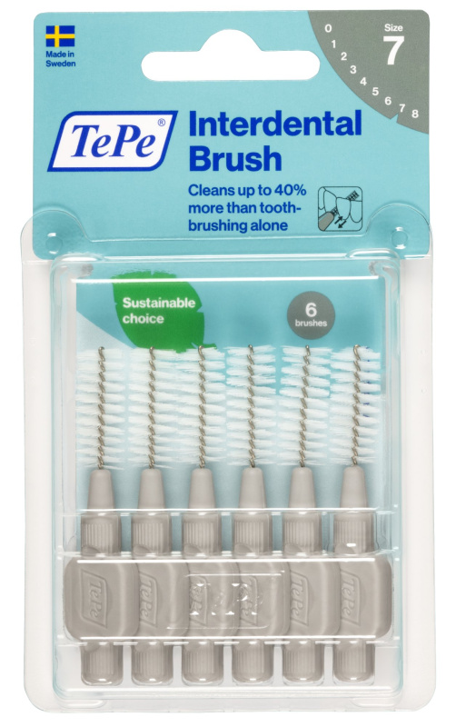 TePe Original mezizubní kartáčky z bioplastu 1,3 mm- šedé, 6 ks