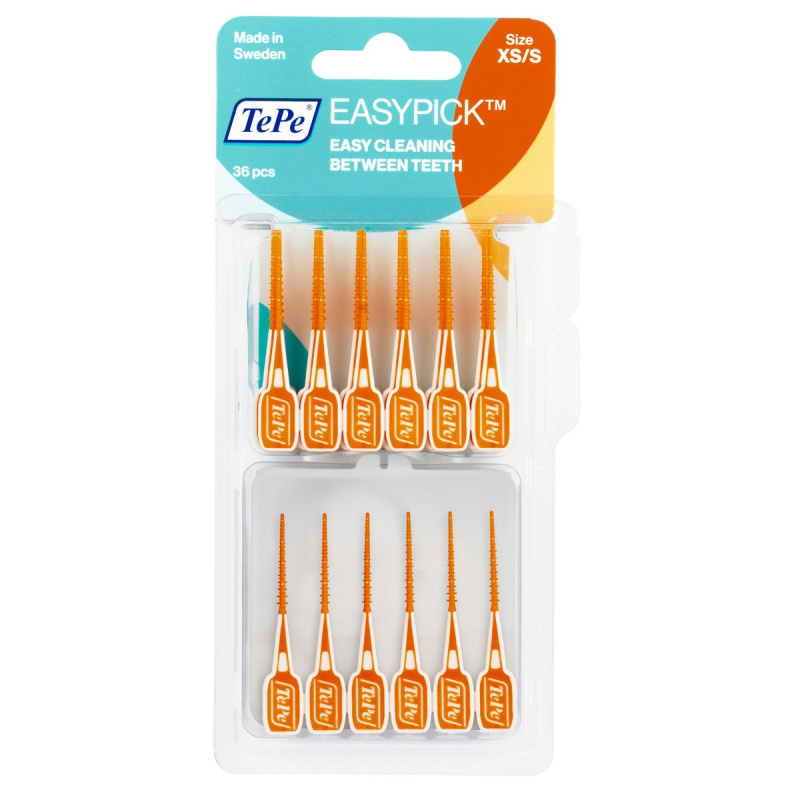 TePe Easy Pick Mezizubní párátka s cestovním pouzdrem oranžová XS/S
