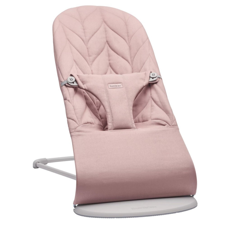 BabyBjörn Lehátko Bliss Dusty pink Petal Woven, světle šedá konstrukce