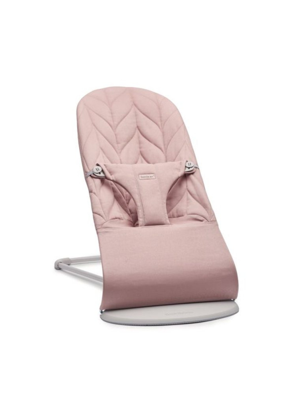 BabyBjörn Lehátko Bliss Dusty pink Petal Woven, světle šedá konstrukce