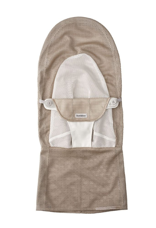 BABYBJORN Babybjorn potah na lehátko Soft Grey beige/White mesh