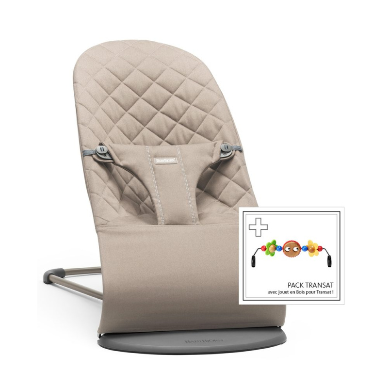BABYBJORN Lehátko BabyBjörn Bouncer Bliss Sand Grey Woven + hračka očička Googly Eyes