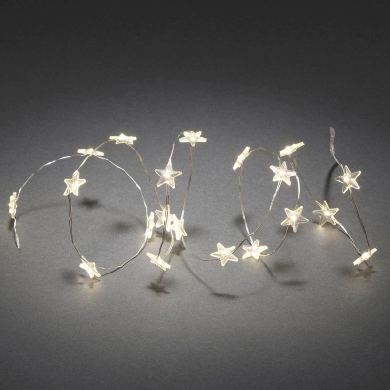 LED světelný řetěz s průhlednými hvězdami 40 LED teplé bílé barvy pro vnitřní po