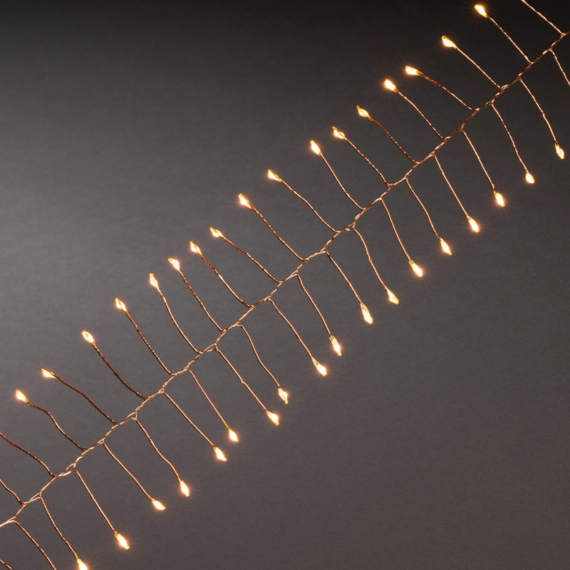 Mikro LED světelný řetěz 60 jantarových LED drát měděné barvy vnitřní