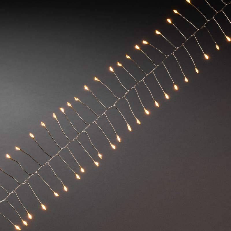 Mikro LED světelný řetěz 60 jantarových LED stříbrný drát vnitřní