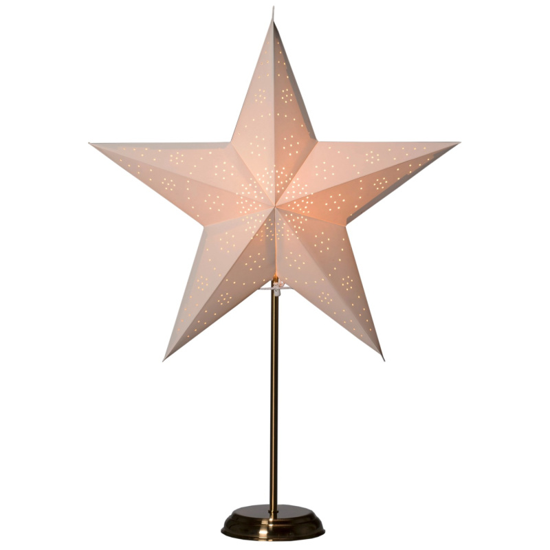 Konstsmide Papírová hvězda, 5 cípů, perforovaná, bílá, 48 x 71 cm