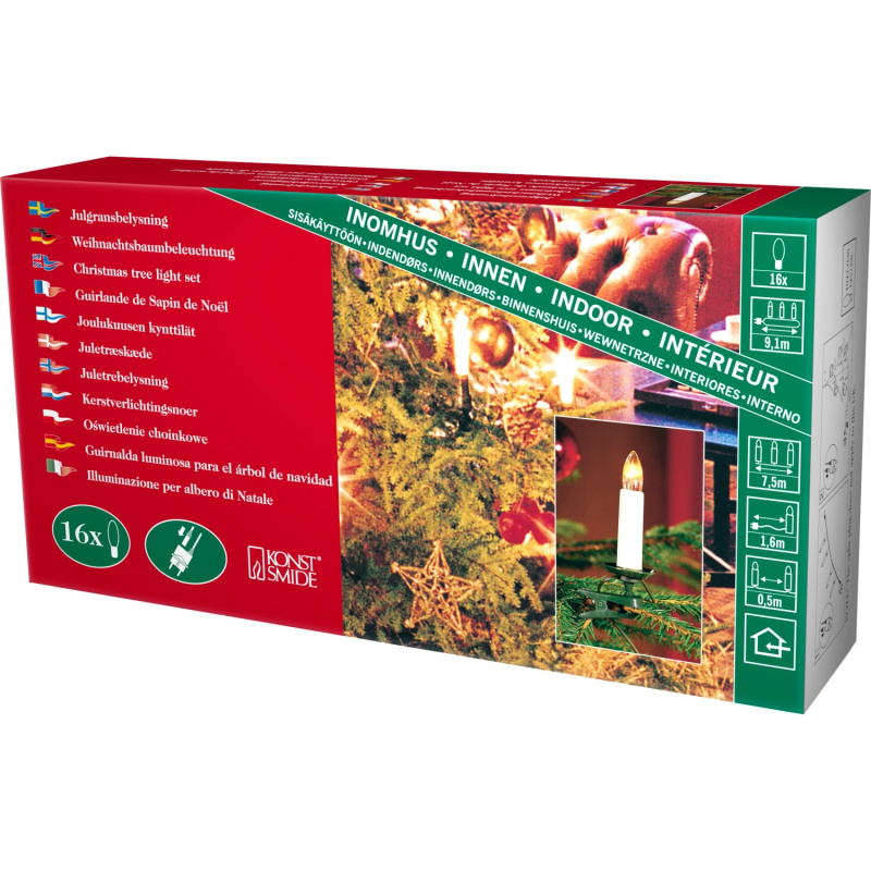 Konstsmide Řetěz na stromeček 16 žárovek teplé bílé barvy