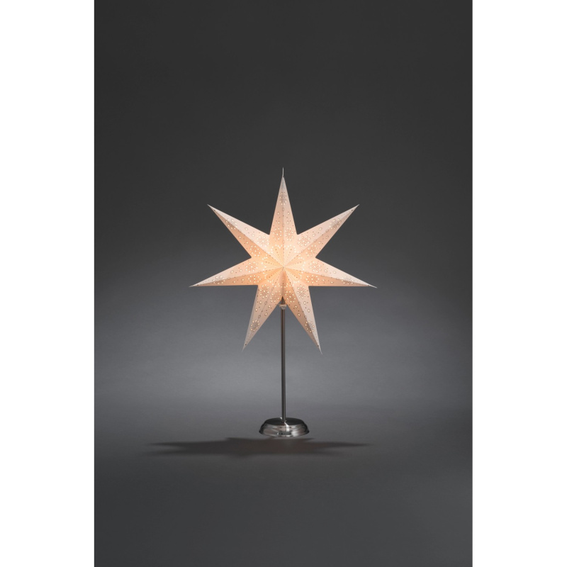 Konstsmide Papírová hvězda, 7 cípů, perforovaná, bílá/stříbrná, 48 x 68 cm