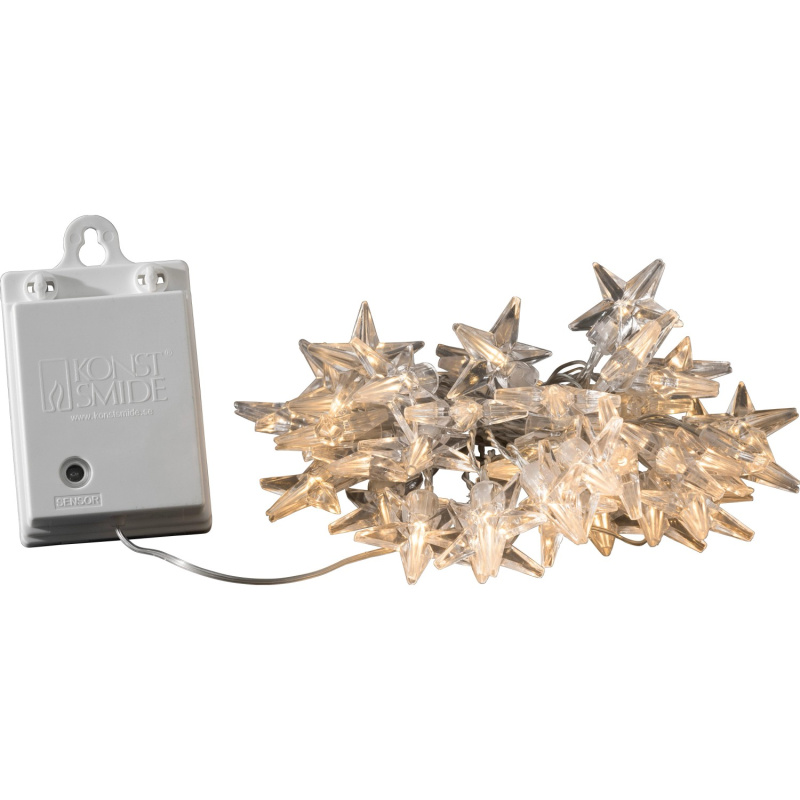 Konstsmide LED Světelný řetěz hvězdy vč. časovače 40 diod, teplá bílá