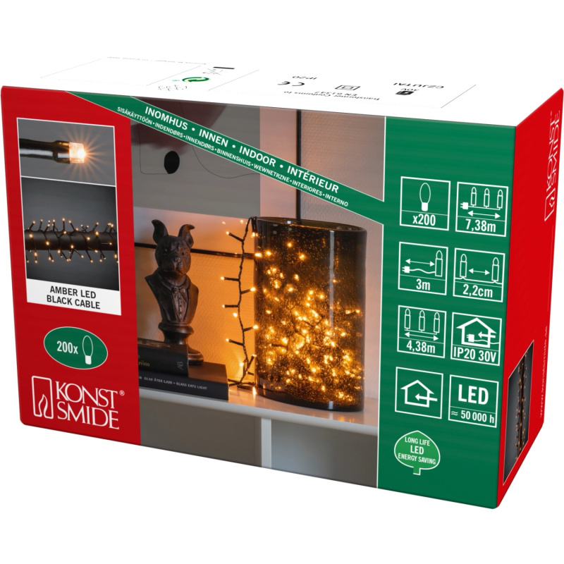 Konstsmide Micro LED světelný řetěz trsy Cluster 200 LED