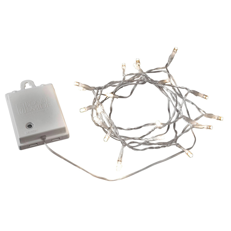 Konstsmide LED světelný řetěz na baterie 40 LED, bílý kabel