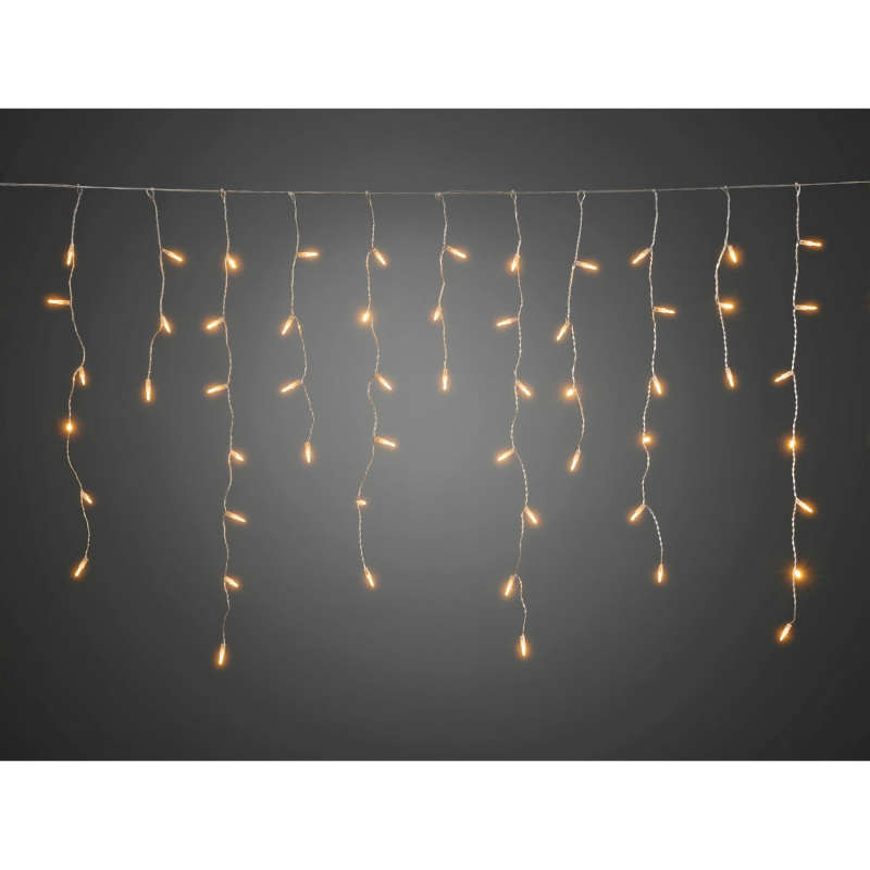 Konstsmide LED Světelný závěs ledový déšť, inter. a exter., 96 diod, oranžová