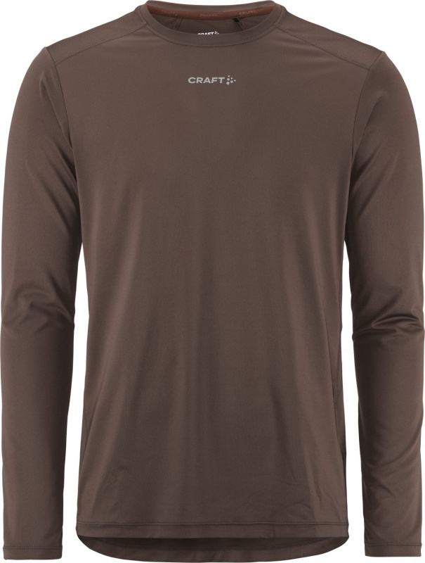 Pánské funkční triko CRAFT ADV Essence LS 2 - hnědá Velikost: XL