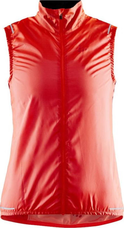 Dámská ultralehká cyklistická vesta CRAFT Adv Essence Light Wind oranžová Velikost: L