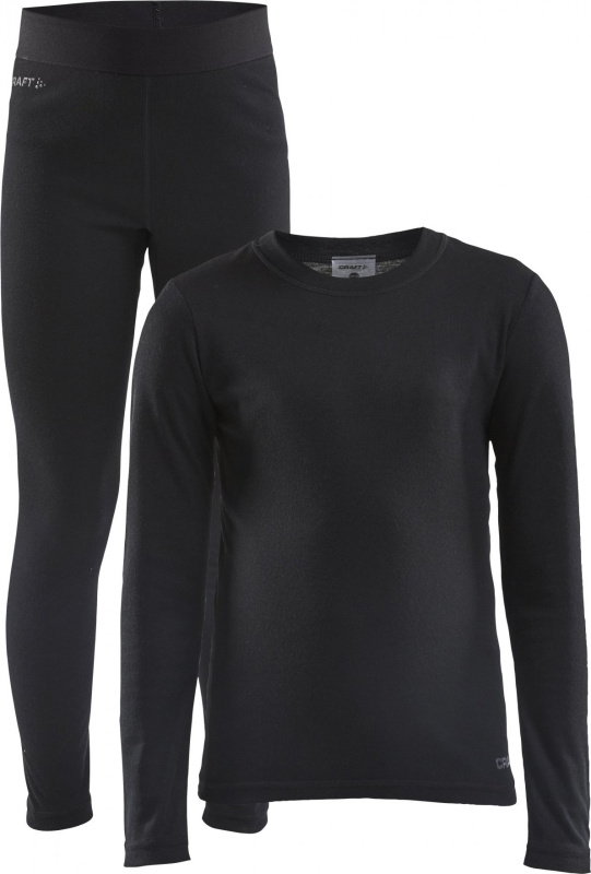Dětský funkční set CRAFT CORE Warm Baselayer - černá Velikost: 122