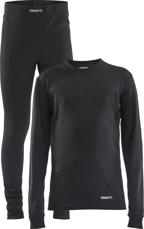 Dětský set termoprádla CRAFT CORE Dry Baselayer - černá Velikost: 158