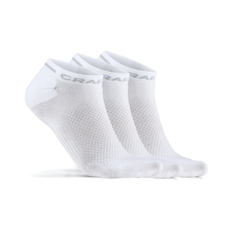 Kotníkové ponožky CRAFT CORE Dry Shaftless 3 páry bílá 34-36