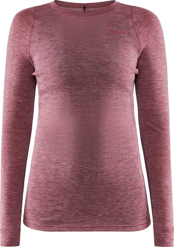 Dámské merino triko CRAFT Core Wool Merino Ls červená žíhaná Velikost: L