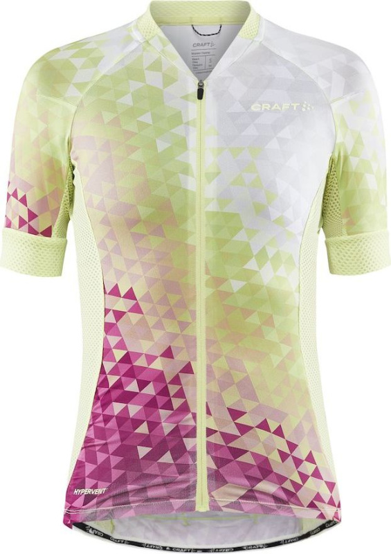 Dámský cyklistický dres CRAFT Adv Endur Graphic žlutý Velikost: M