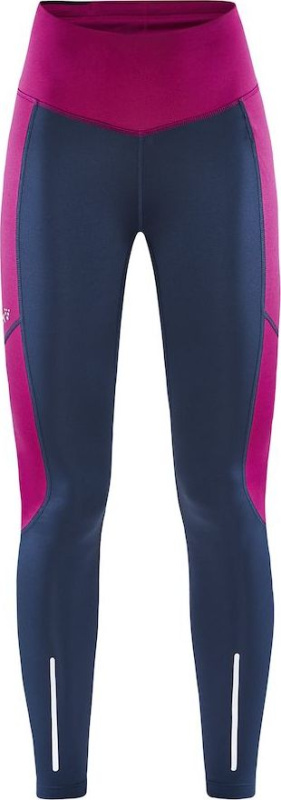 Dámské zateplené legíny CRAFT ADV Essence Warm Tights modrá s růžovou Velikost: L