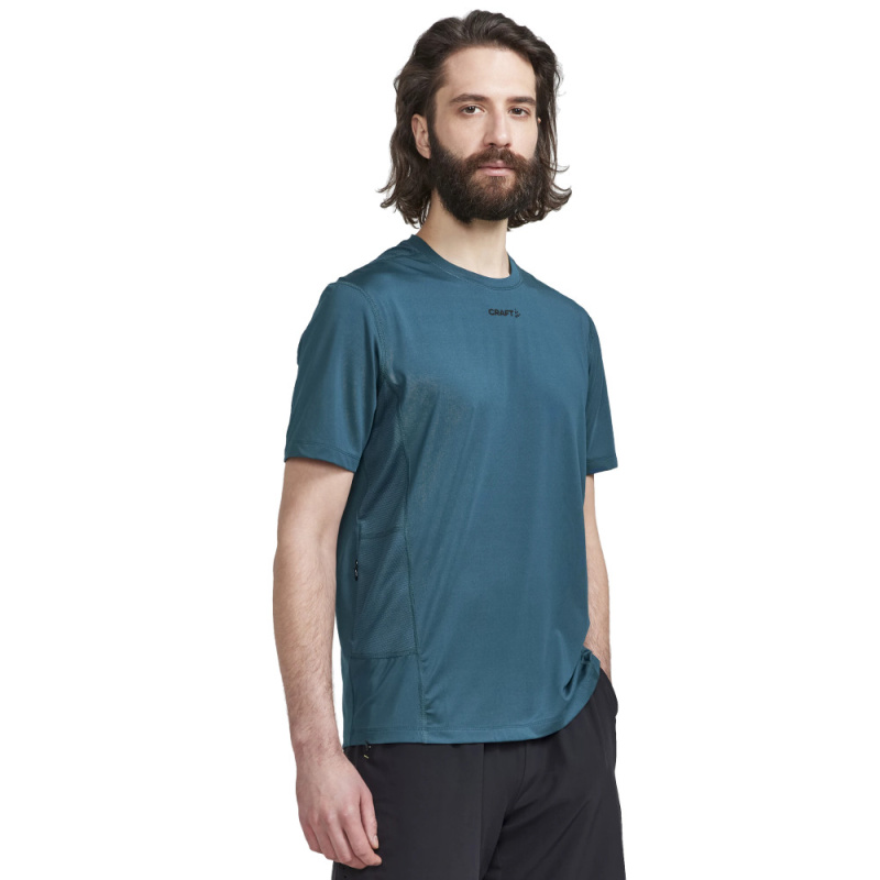 Pánské triko CRAFT ADV Essence SS petrolejová XL