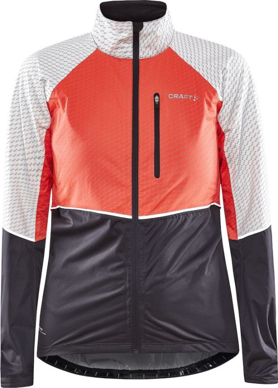 Dámská cyklistická bunda CRAFT Adv Bike Hydro Lumen oranžová Velikost: XL