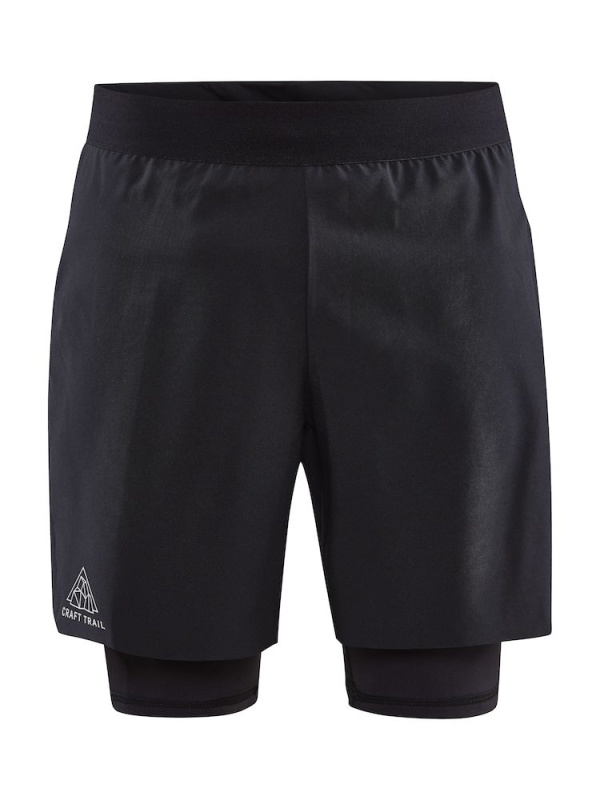 Pánské šortky CRAFT Pro Trail 2v1 černé Velikost: XL