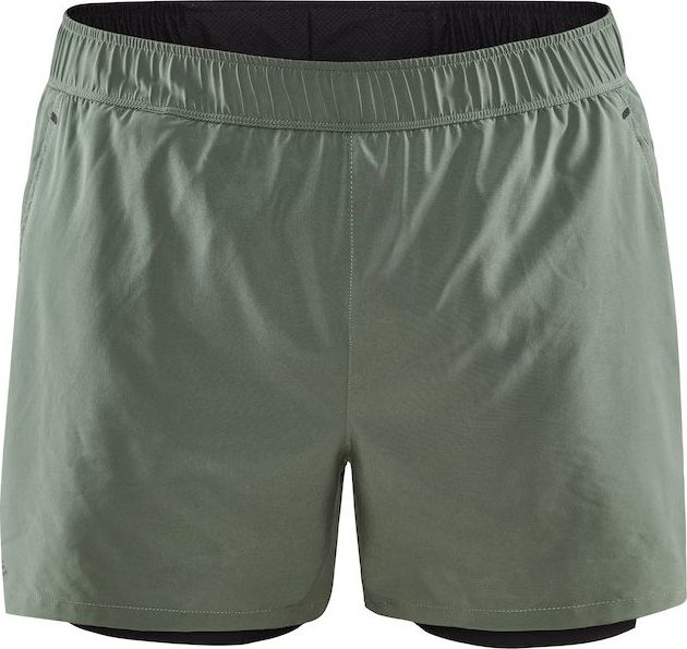 Pánské běžecké šortky CRAFT Adv Essence 2v1 zelené Velikost: XL