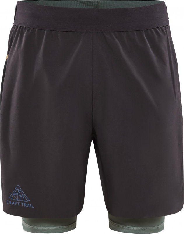 Pánské běžecké šortky CRAFT Pro Trail 2v1 šedé Velikost: XL