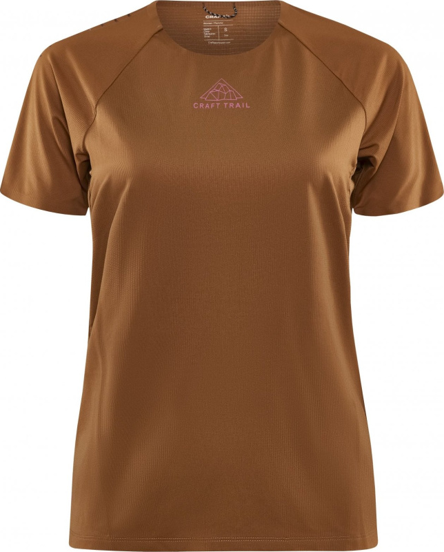 Dámské běžecké triko CRAFT Pro Trail Ss hnědé Velikost: XL