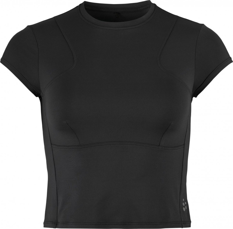 Dámské sportovní triko CRAFT Adv Tone Cropped - černá Velikost: M