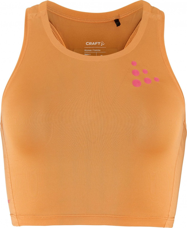 Dámský běžecký top CRAFT PRO Hypervent Cropped 2 - oranžová Velikost: XL