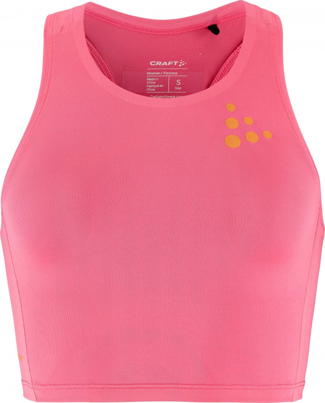 Dámský běžecký top CRAFT PRO Hypervent Cropped 2 - růžová Velikost: XL