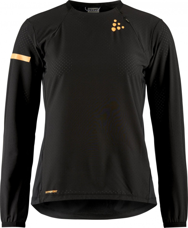 Dámské běžecké triko CRAFT PRO Hypervent LS Wind 2 - černá Velikost: S