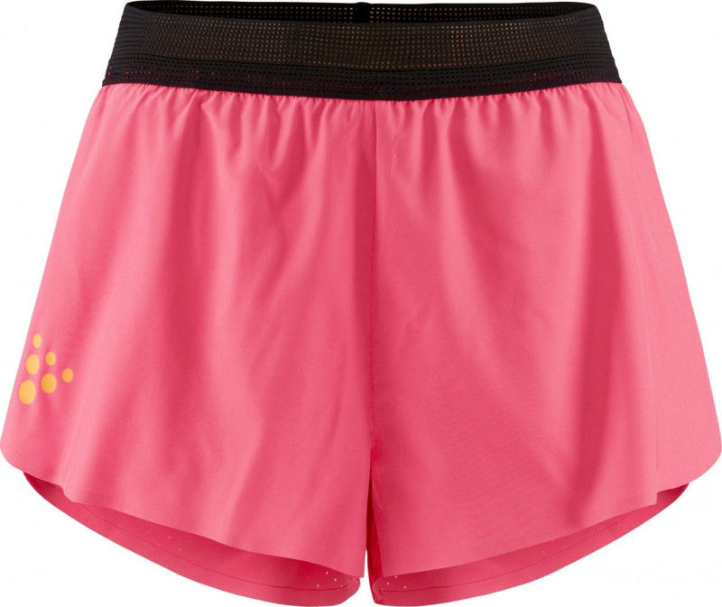 Dámské běžecké šortky CRAFT PRO Hypervent Split 2 - růžová Velikost: L