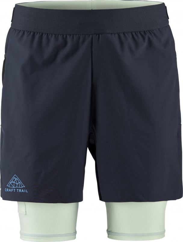 Pánské běžecké šortky CRAFT PRO Trail 2in1 - modrá Velikost: XL