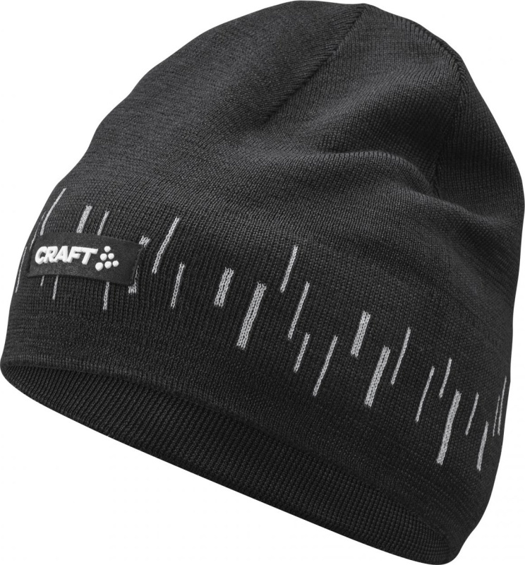 Pletená vlněná čepice CRAFT ADV Nordic Training Merino - černá Velikost: S-M