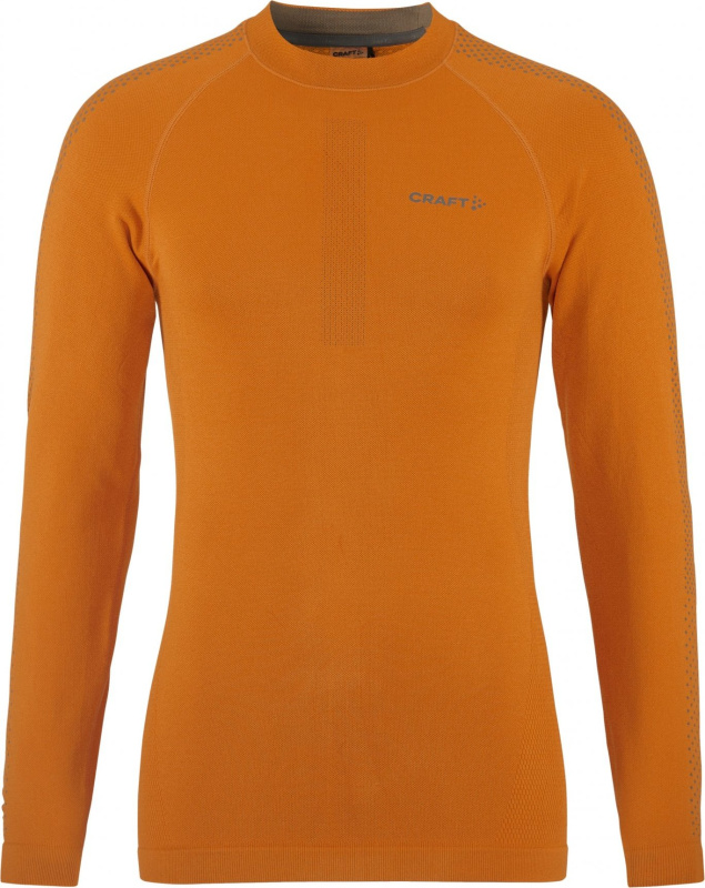 Pánské funkční triko CRAFT ADV Warm Intensity LS - oranžová Velikost: XXL