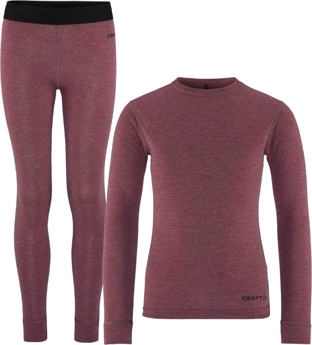 Dětský funkční set CRAFT CORE Wool Merino - růžová Velikost: 122