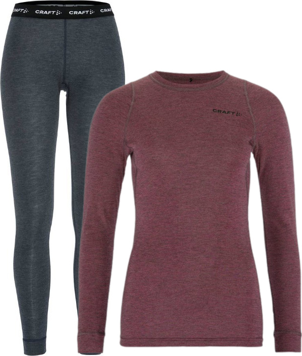 Dámský merino set CRAFT CORE Wool Merino - červená Velikost: XXL