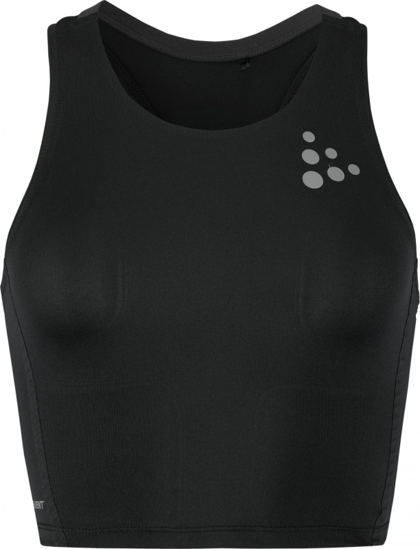 Dámský běžecký top CRAFT PRO Hypervent Cropped 2 - černá Velikost: XL