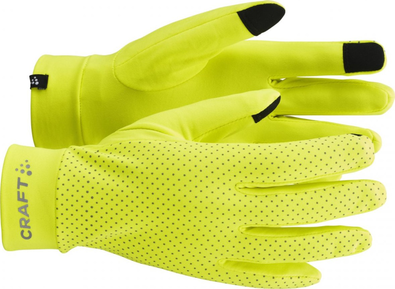 Běžecké rukavice CRAFT Lumen Fleece 2 - žlutá Velikost: XS