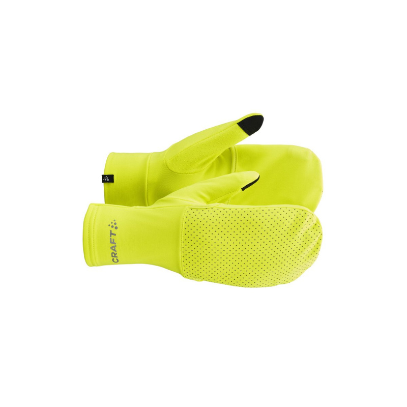 Běžecké rukavice CRAFT Lumen Fleece Hybrid 2 - žlutá Velikost: XS