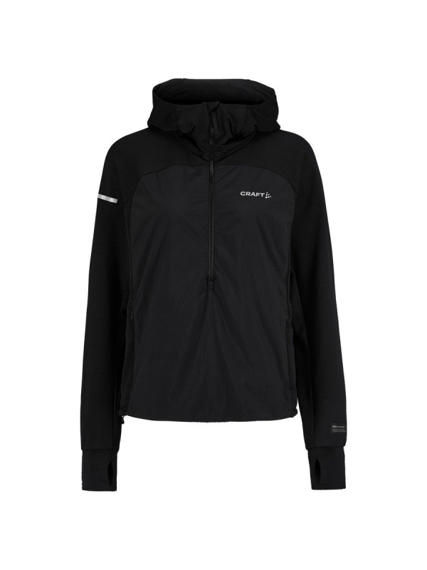 Dámská bunda CRAFT SubZ Light Hood Sweater - černá Velikost: S