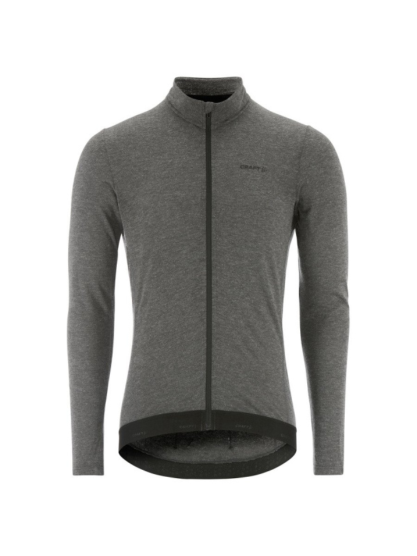 Pánský merino cyklodres CRAFT Bike SubZ Wool LS - černá Velikost: S