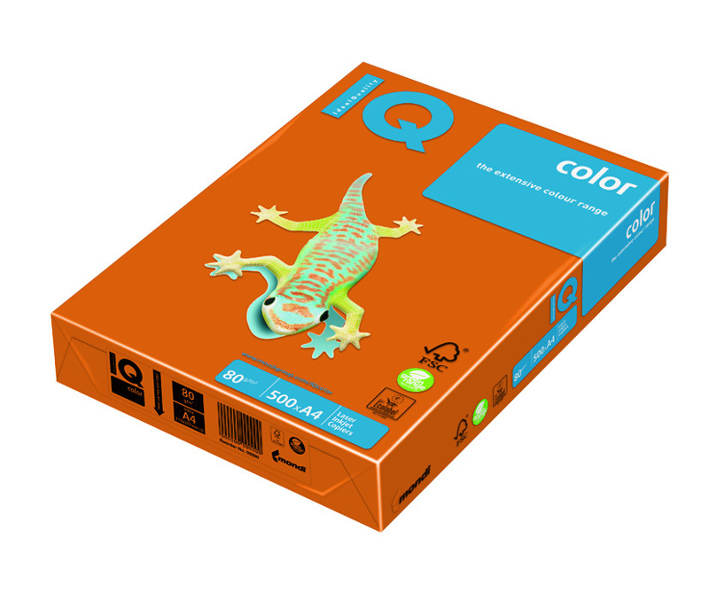 Barevný kancelářský papír A3 80g IQ Color, 500 ls - oranžová intensivní světlá