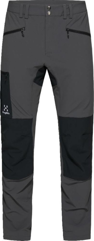 Pánské softshellové kalhoty Haglöfs Rugged Slim - šedá/černá Velikost: 58